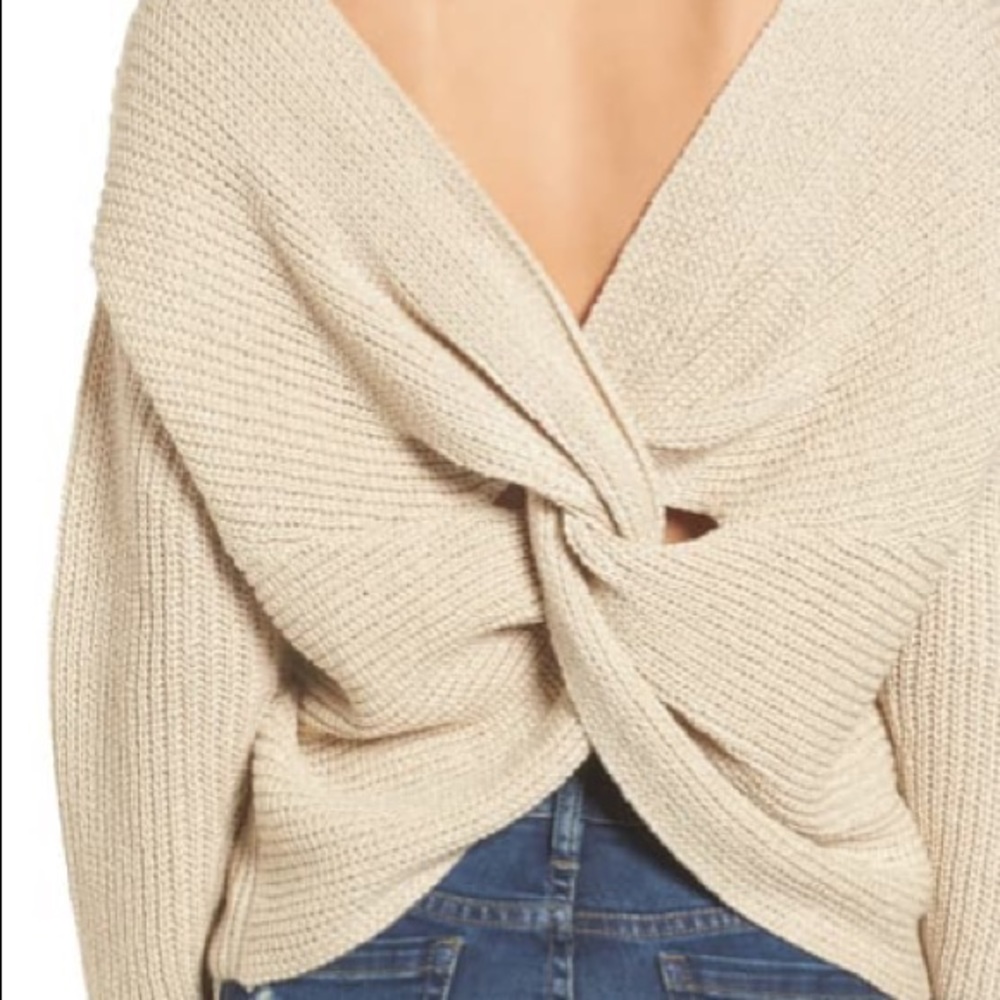 ASTR the label twist back sweater in mint green